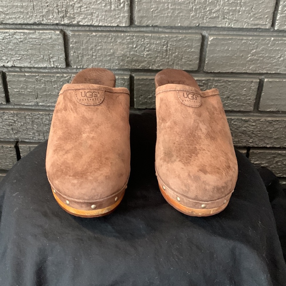 UGG Brown Suede Slip on Clogs size 6 - Picture 2 of 6